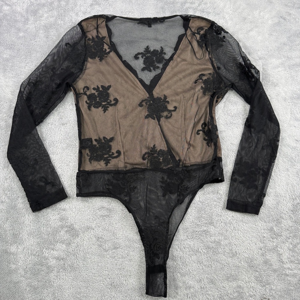 Bodysuit Large Sheer Floral Lace Sexy Whimsigoth Practical Magic Black Witchy - Picture 14 of 15